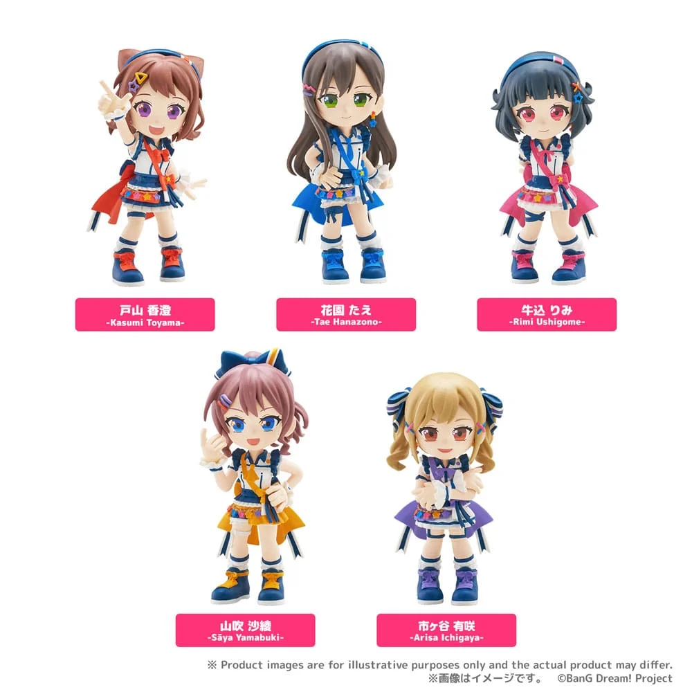 BanG Dream! Poppin'Party PalVerse PVC Figures 9 cm Blind Box - 1 Unidade Aleatória